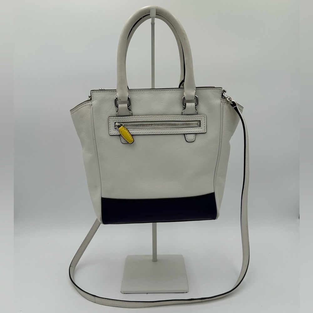 Coach Mini Tanner 48878 Chalk & Purple Colorblock Leather Crossbody - Picture 2 of 11